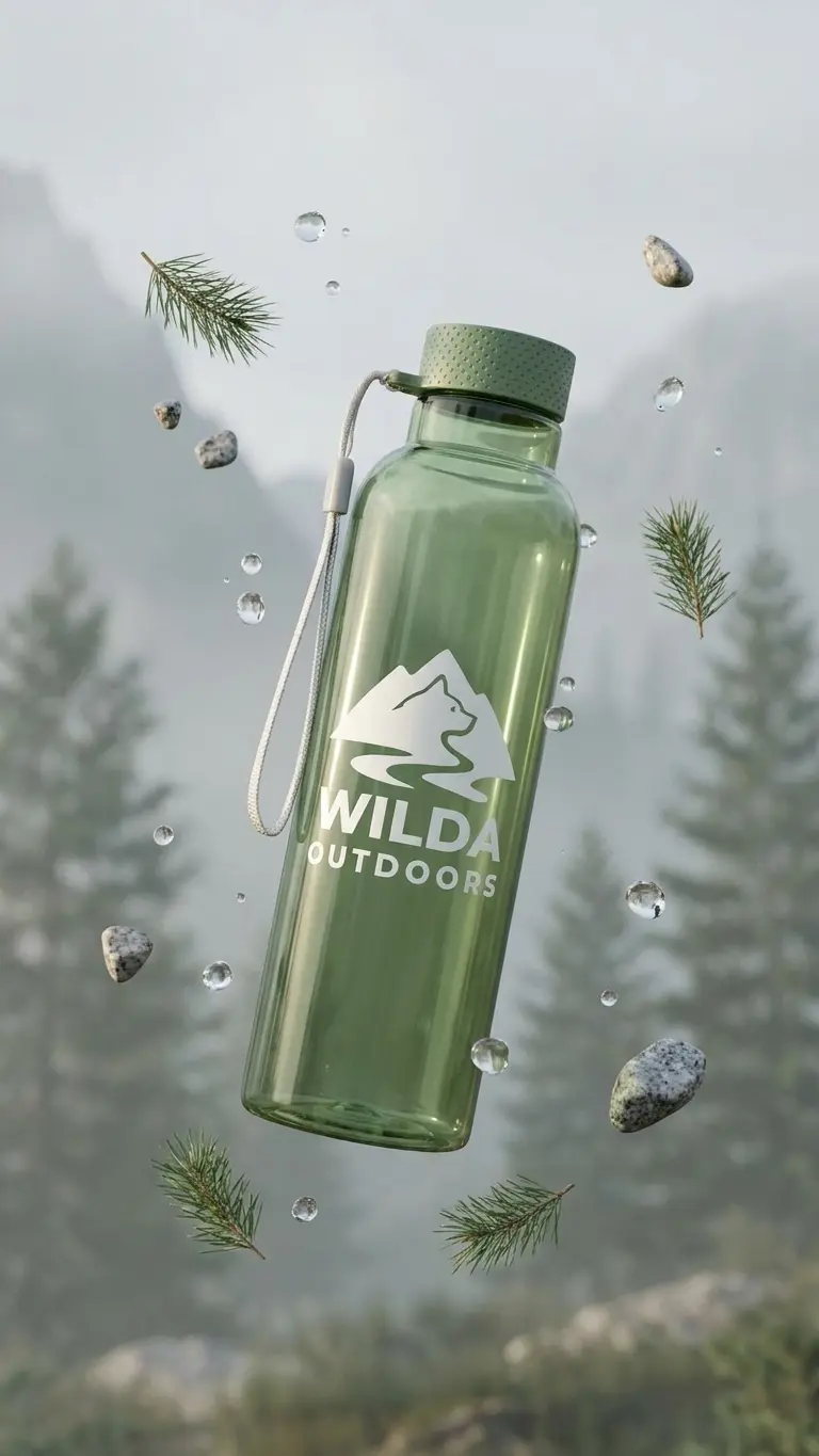 Water Bottle with Wrist Strap